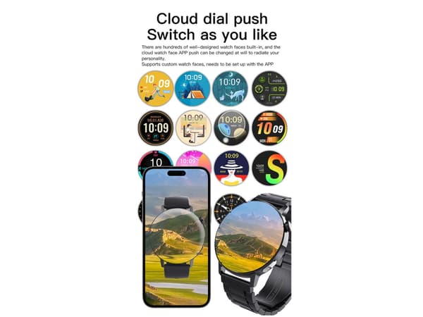 F67Pro Smartklokke Vanntett Bluetooth-anrop Multifunksjonell med Iphone Samsung Android Svart