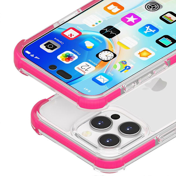 För iPhone 16 Pro TPU+TPE+PC Transparent Mobilskal