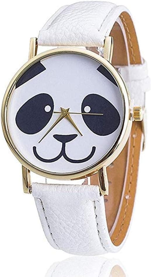 Modeklocka Läderarmband Panda Klockor Damklockor Kvarts Klocka