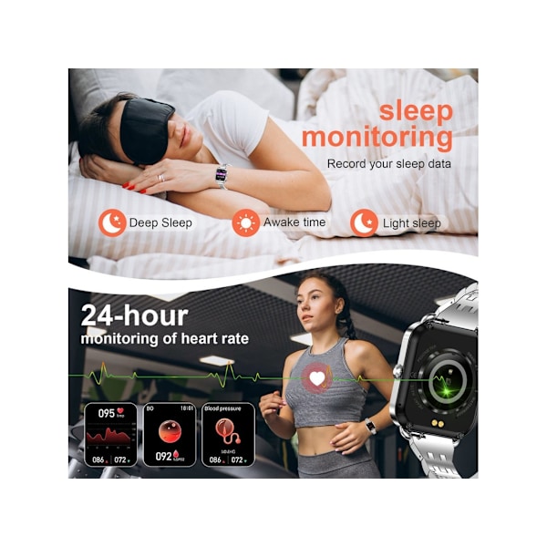 Smartwatch med Telefonfunktion Strass 1.57'' Hd Android/Ios Grå