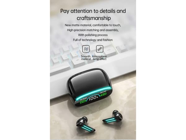 Chrons Touch Control Hifi Stereo Ljud Bluetooth Vattentäta Hörlurar Svart