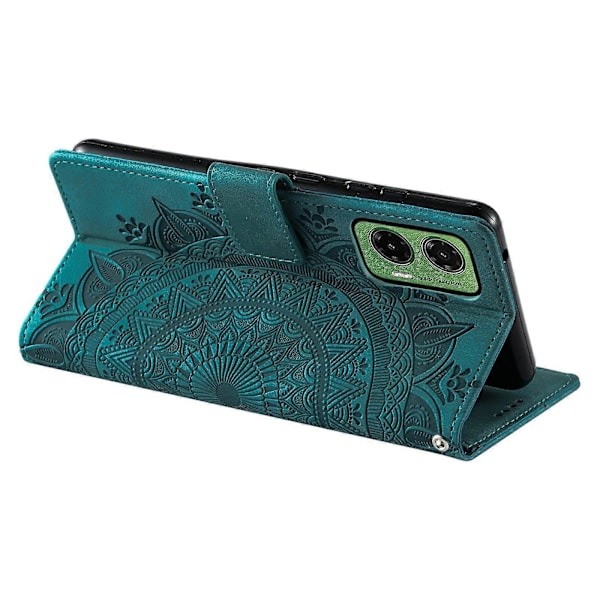 Skal för Motorola Moto G35 5G med Totem Skin-mönster, plånboksfodral i läder