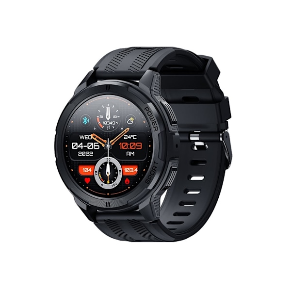 Militär Smartwatch för Alla Väder: 50M Vattentät med Hälsofunktioner Svart