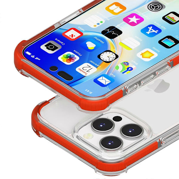 För iPhone 16 Pro TPU+TPE+PC Transparent Mobilskal