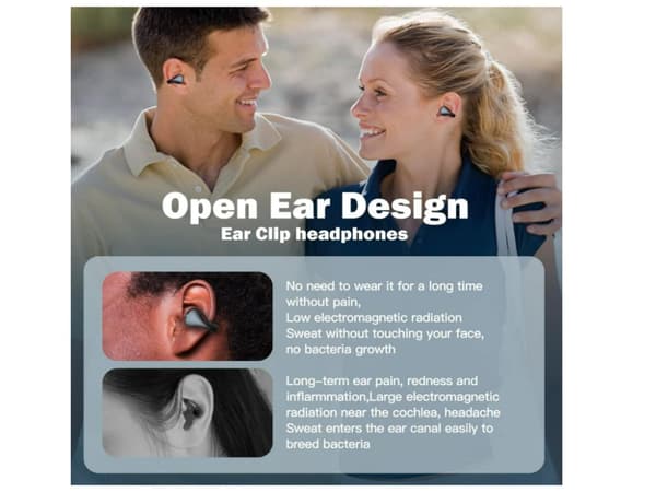 Öppna Hörlurar Clip-on Benledning Backless Bluetooth Svart