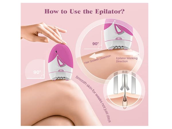 Km-189A Epilator til kvinder, ansigtshårfjerning, armhuler, krop og ben, hvid
