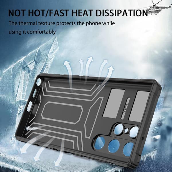 Mobilskal - Samsung S24 Plus - Stöttåligt - Dold Hållare - Bältesklämma Black Samsung S24 Plus