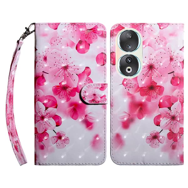 3D Mønster Tryk Læder Wallet Design Telefon Cover til Honor 90