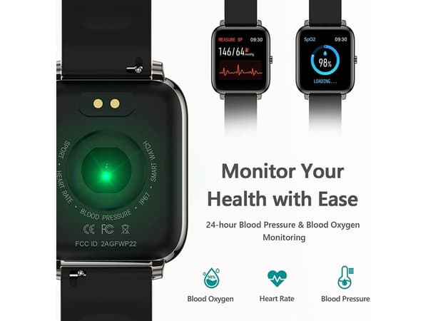 Smartklokke for Smartwatch Ip68 Vanntett Søvnmonitor med Hjertefrekvens Skritteller for Android og Ios Telefoner