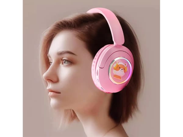 RGB-belysning Hörlurar Ljudkvalitet Bluetooth Rosa