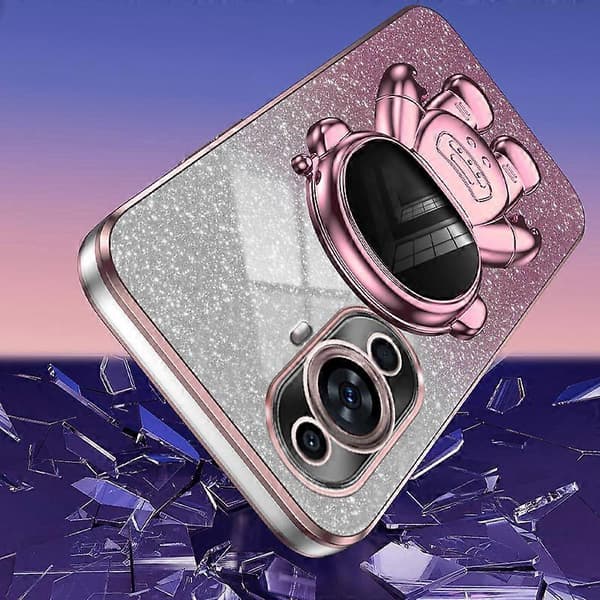 Til Huawei nova 11 Case Astronaut Kickstand Elektroplettering PC+TPU Cover