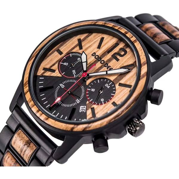 Herr Trä Klocka Quartz Unik Mode Handgjorda Träarmbandsur Perfekta Gåvor iDea
