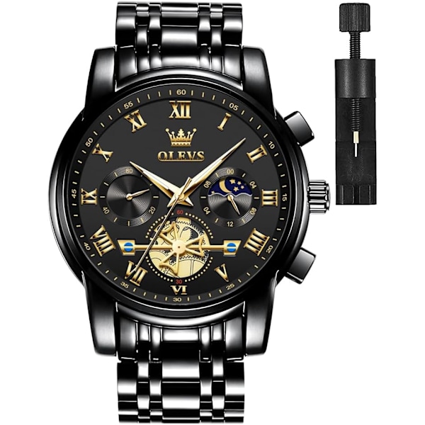 Herrklockor Fyrkantig Businessklocka Diamant Analog Kvarts Datum Lyxklocka för Män Casual Rostfritt Stål Vattentät Självlysande Tvåfärgad Armbandsur