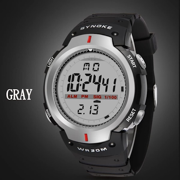 LED Digital Herrklocka Utomhus Sport Multifunktionell Casual Herrklocka Stoppur Datum Quartz Vattentät Armbandsur