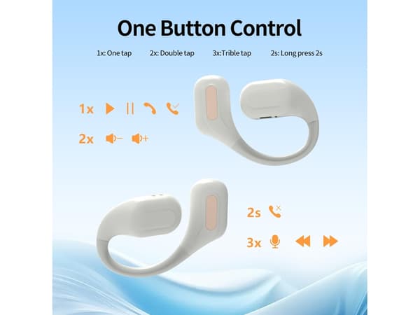 Trådlösa Hörlurar Hifi Stereo Led Display Bluetooth Brusreducering Vit