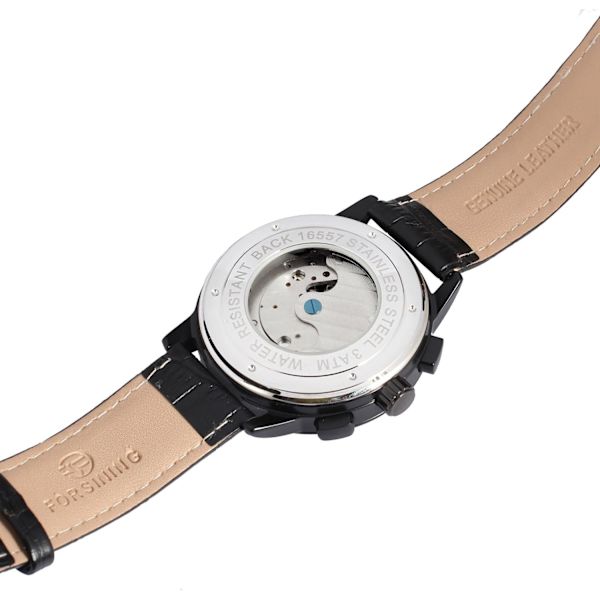 Herrklocka Automatisk Tourbillon Dag Kalender Läderarmband Militärkollektion FSG16577M3B1