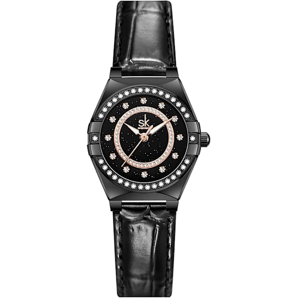 Lyxiga Damklockor Kristall Diamantklockor Eleganta Kvarts Damarmbandsur Vattentät Analog Display