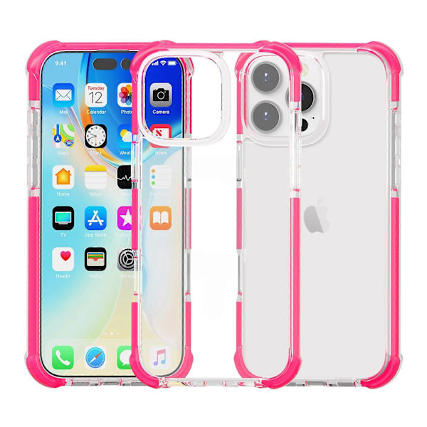 För iPhone 16 Pro TPU+TPE+PC Transparent Mobilskal