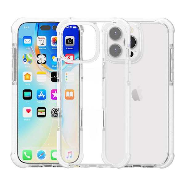 För iPhone 16 Pro TPU+TPE+PC Transparent Mobilskal