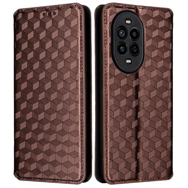 Læder Wallet Case med Rombe-mønster til Huawei nova 13 Pro 5G