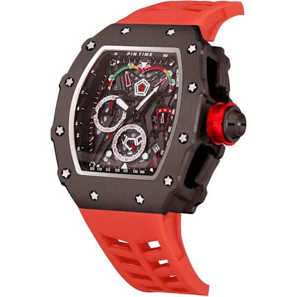 Unik Punk Armbandsur för Män Ihålig Stor Urtavla Självlysande Vattentät Sport Analog Kvarts Affärs Herrklockor Silikonrem Klänningsklocka