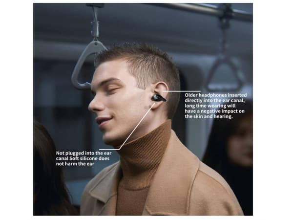 Öronöppna Hörlurar Timmar Bluetooth Svart