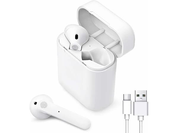 Vita Bluetooth In-Ear Hörlurar med Touchkontroll