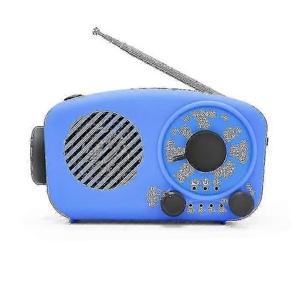 Bärbar Handvevsradio Nödradio med Handvev Solcellsdriven Miniradio Mobilladdare - Grön