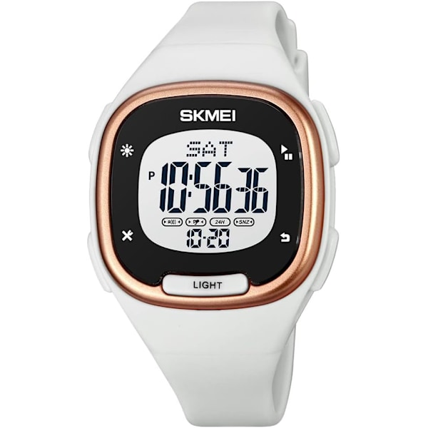 Fyrkantig Unisex Digital Klocka Multifunktion Stoppur Alarm Nedräkning Dubbel Tid PU Rem Vattentät Armbandsur för Kvinnor Män