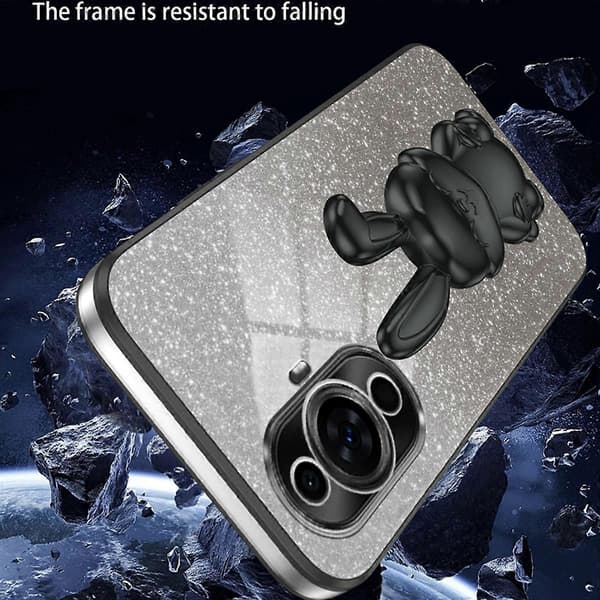För Huawei nova 11 Tecknad Kanin Ställ Skydd Glitter Mobilskal