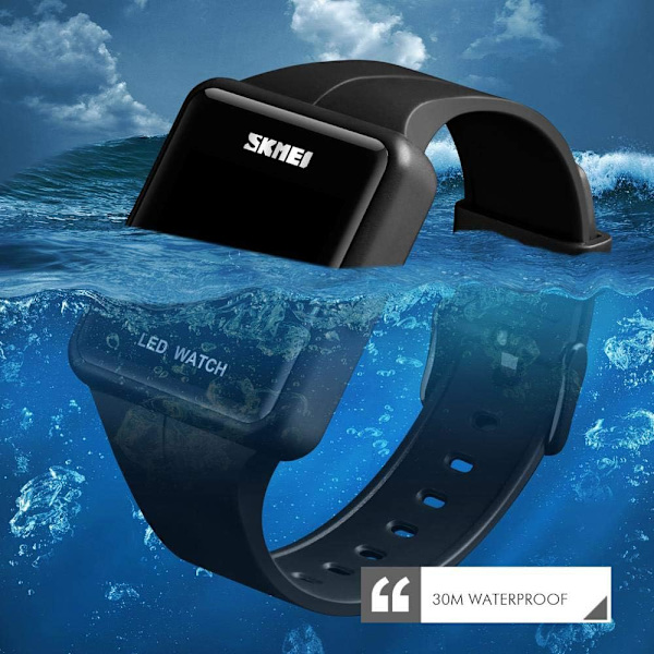 Herr Sportklocka för utomhusbruk Casual Klassisk Digital Klocka Elektroniska Armbandsur Vattentät
