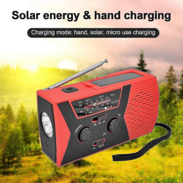 Hätätilannekampi Dynamo 4000mAh Sääradio Taskulamppu Aurinkolaturi