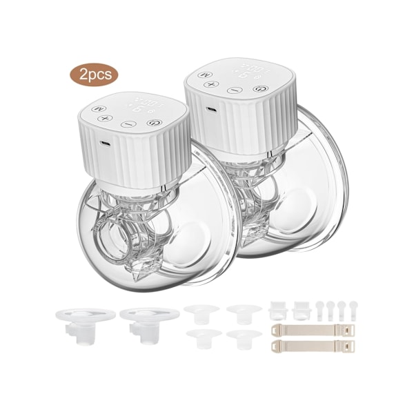 Elektrisk bröstpump med 3 lägen och 9 nivåer LCD-display, 2-pack