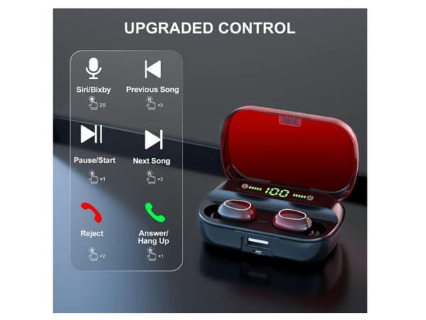 Brusreducerande Vattentäta Bluetooth Hörlurar Utan Bas Röd