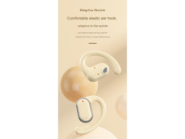 Trådlösa Bluetooth-hörlurar med öronkrok, vit