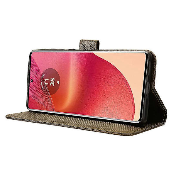 För Motorola Edge 50 Fusion 5G Fodral Flip Plånbok Diamant Textur PU Läder Telefonskal