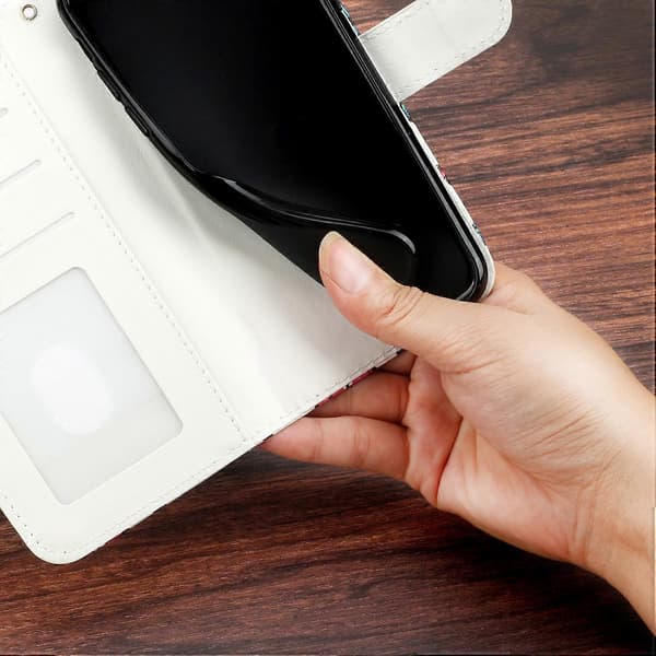 Skyddande plånboksfodral för Motorola Moto E20/E30/E40, mönstertryck PU-läder flipfodral