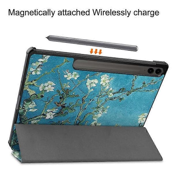 Tri-fold Stand PU Læder Etui Kompatibelt med Samsung Galaxy Tab S9 FE Plus