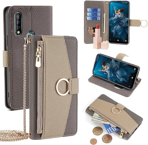 Motorola Edge 20 Pro/S Pro Plånboksfodral - PU Läder - Stötsäkert - Grå Gray