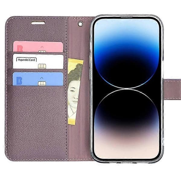 Läderfodral med Plånbok och Magnetlås för iPhone 16 Pro Max