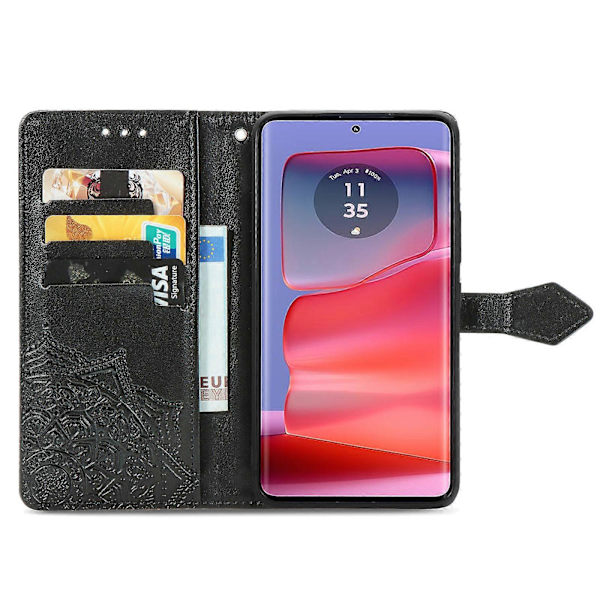 För Motorola Edge 50 Pro 5G Mandala Tryck Läderfodral med 3 Kortplatser