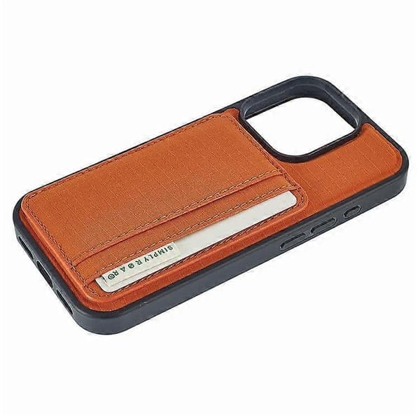 Etui til iPhone 16 Pro Max med kortholder, støttefod og retro læderbagside
