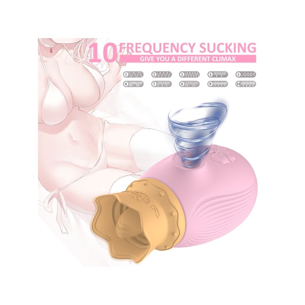 Sugvibrator med 10 Suglägen för Kvinnor (Rosa)
