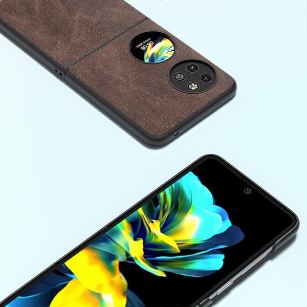 Skyddande läderfodral baksida för Huawei P60 Pocket