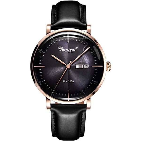 Lyxiga Klockmärken Automatisk Klocka Herr Läderarmband Casual Business Datumklocka