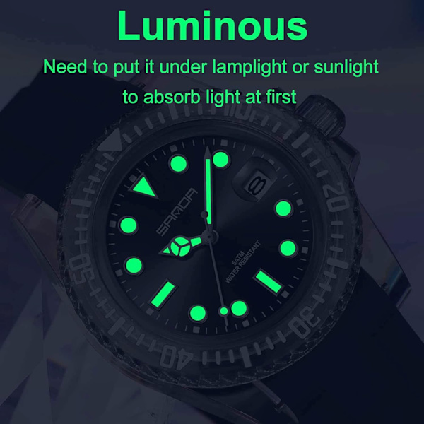 Sportklockor för utomhusbruk Unisex Silikonklocka Casual Roterande Boett Lysande Datum Armbandsur Vattentät Analog Display