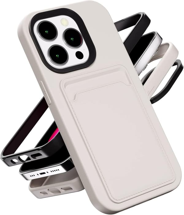 Mobilskal - iPhone SE/7/8 - Mjuk TPU - Kortfack - Vit White