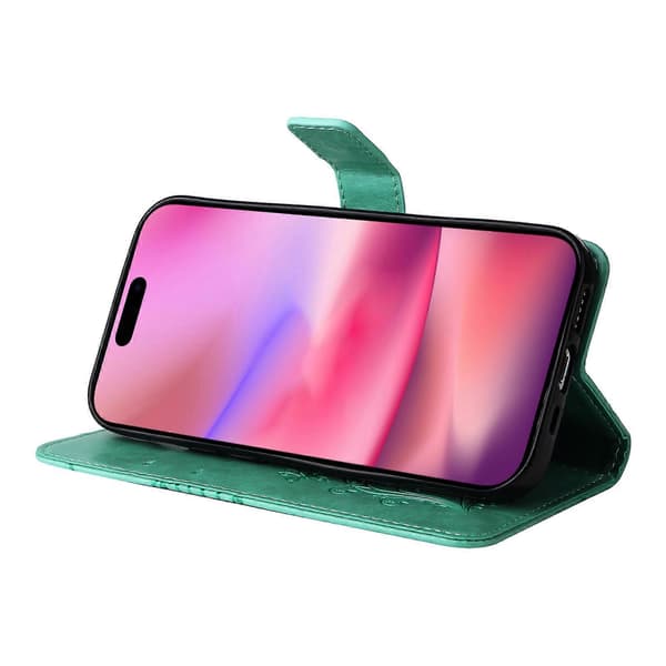 Skyddande plånboksfodral i läder för iPhone 16
