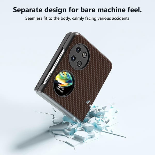 För Huawei P60 Pocket Mobilskal Kolfibertextur Anti-Rep