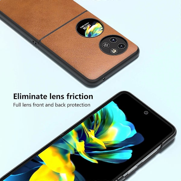 För Huawei P60 Pocket Mobilskal PU Läder + Hårt PC-skydd Anti-Chock